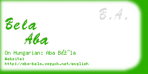 bela aba business card